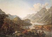 Gabriel Lory Pere Gone out of THE Aar of the Lake of Brienz oil on canvas